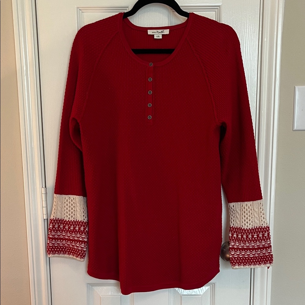 Simply by Noelle Henley Knit Top